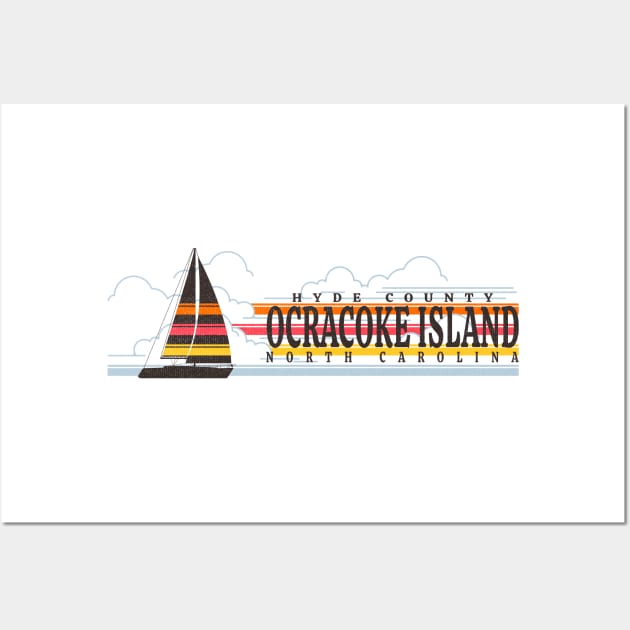 Ocracoke Island, NC Summertime Vacationing Sailboat Wall Art by Contentarama